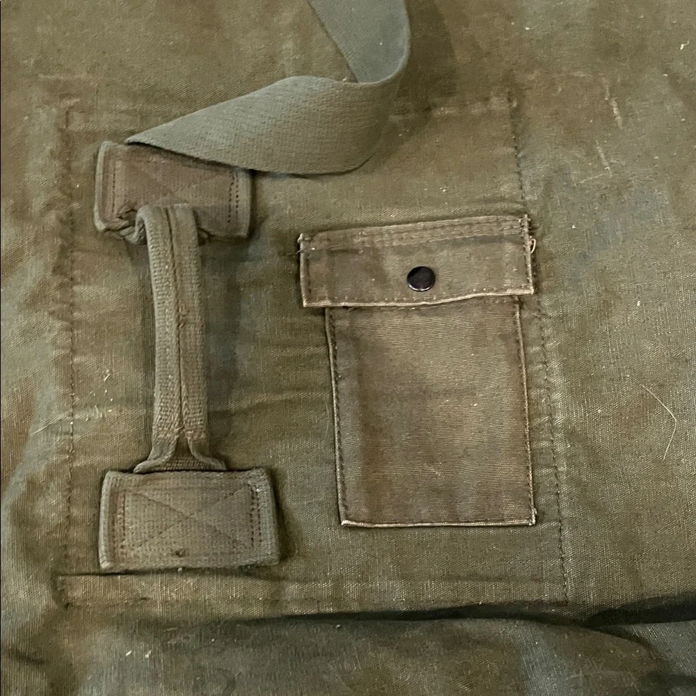 Vintage Military Olive Drab Canvas Bag